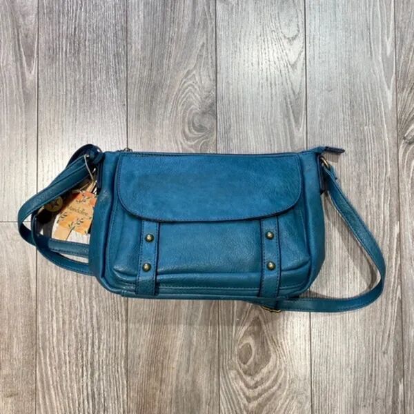 Sac bandoulière bleu canard 