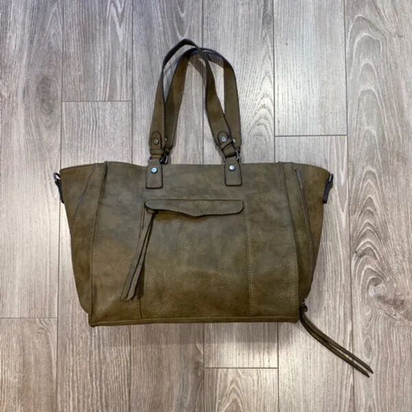 Sac anses et bandoulière kaki