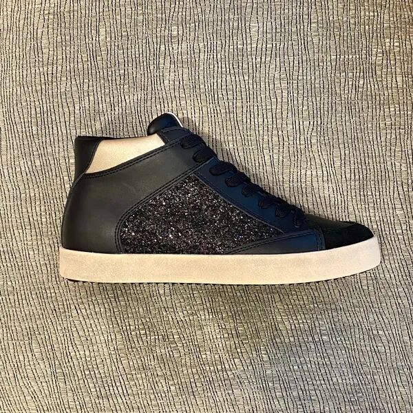Baskets geox montante glitter noir 
