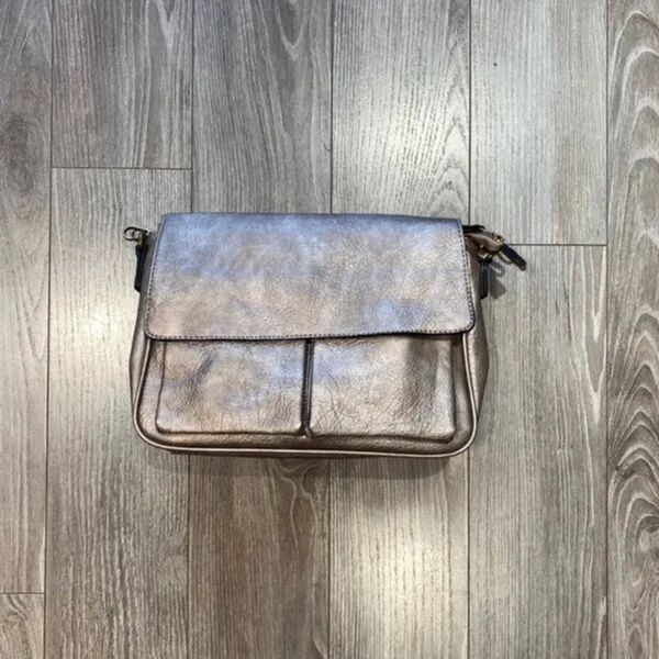 Sac bandoulière 2 poches à rabat métal 