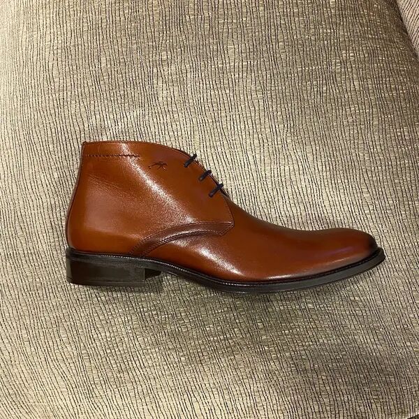 Chaussures montantes fluchos cuir cognac 