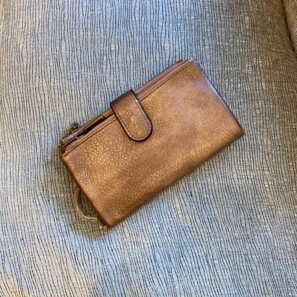 Porte chéquier métal bronze 