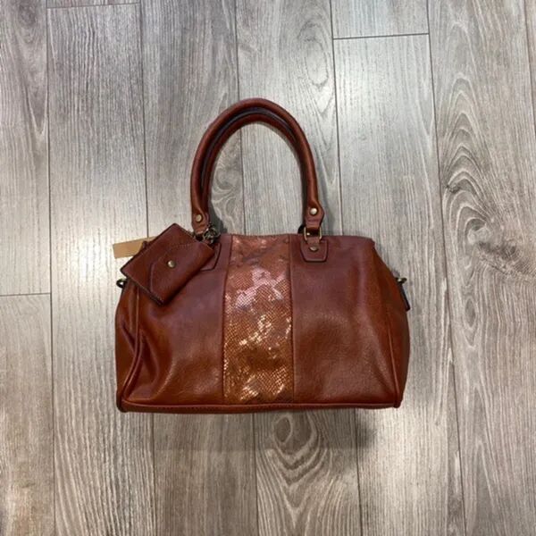 Sac anses et bandoulière cognac 